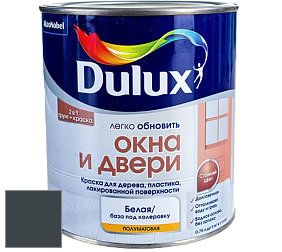 Краска DULUX LUXIUM ОКНА И ДВЕРИ полуматовая краска цвет 92BG 08/031 Intense Ink